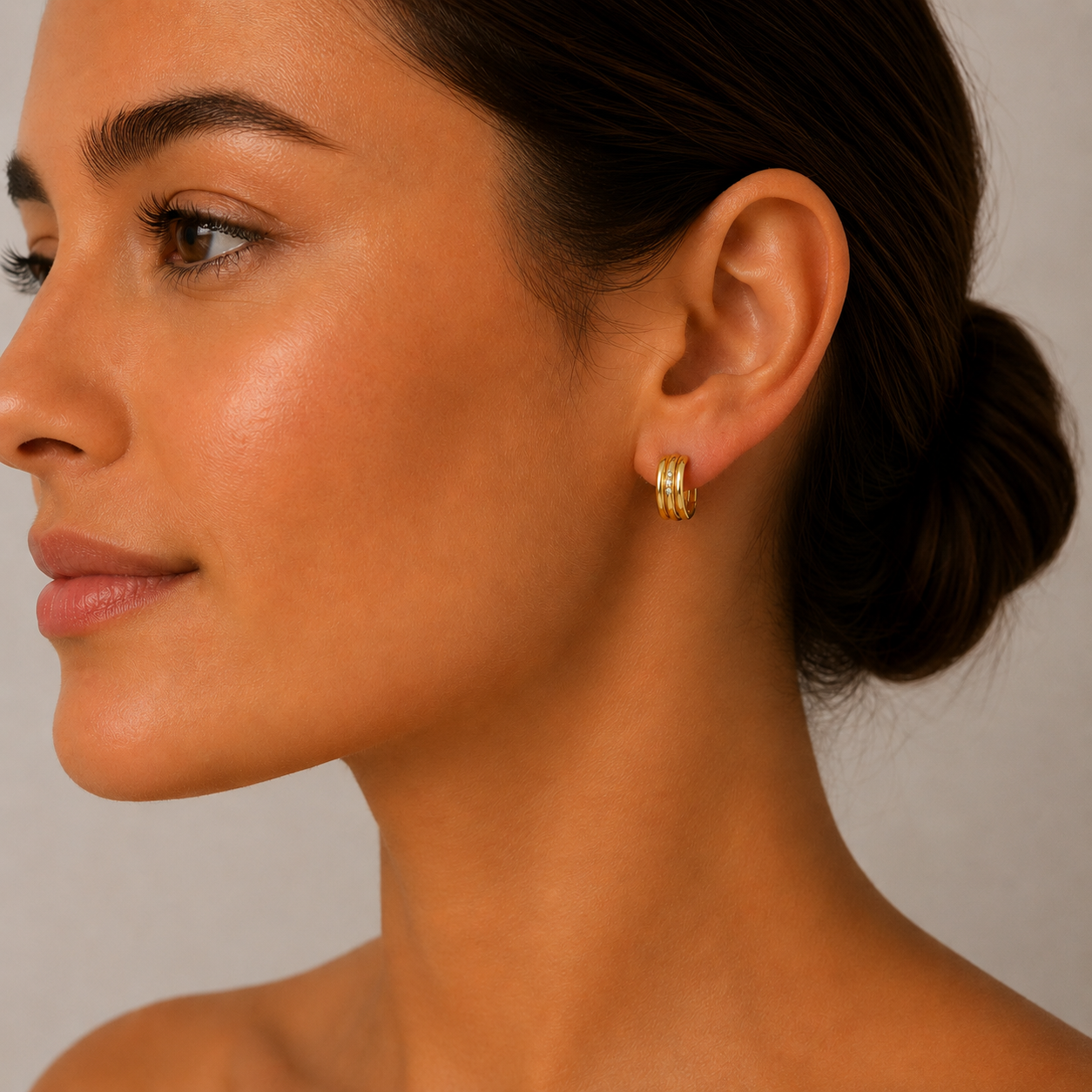 Pendientes Triple Oro 9 quilates