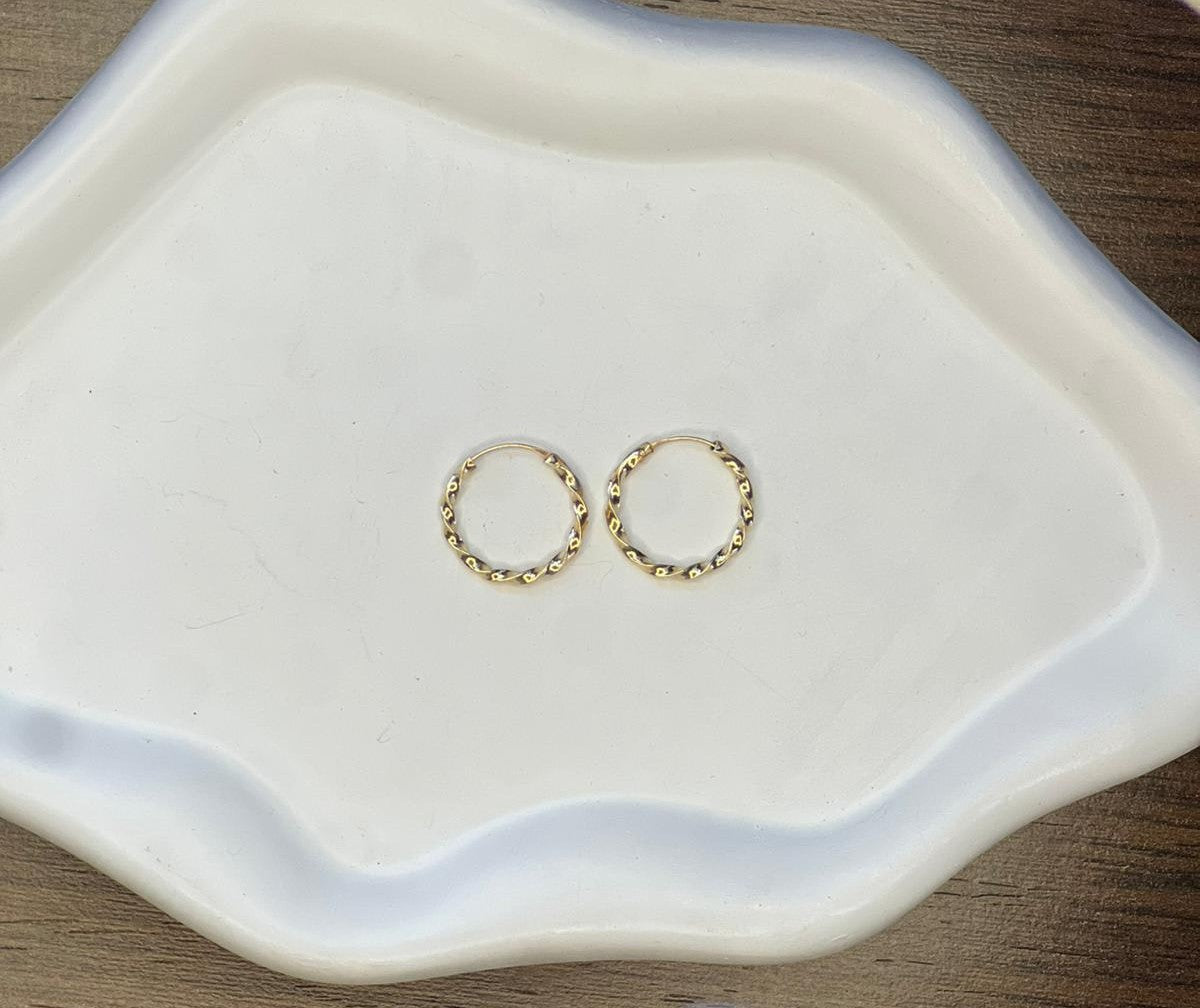 Pendientes Aros Oro 9 kilates Entrelazado