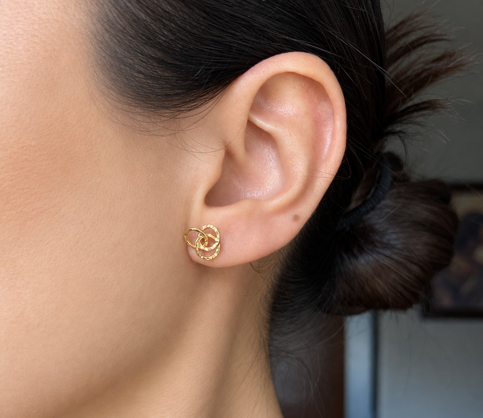 Pendientes de Oro 18 Quilates con Aros Entrelazados