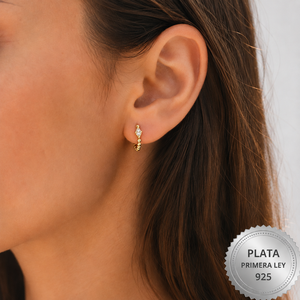 Pendientes Plata Bañados en Oro