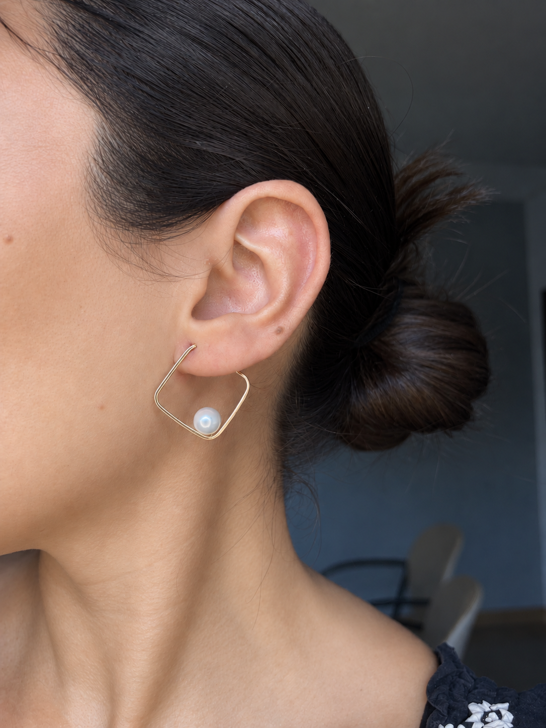 Pendientes de Oro 9 Quilates con Perla 23 mm