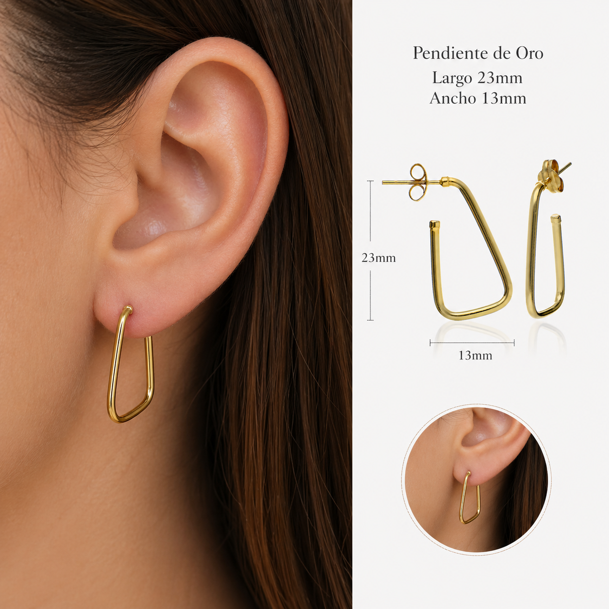 Pendientes Oro 18 quilates 750 Geométrico