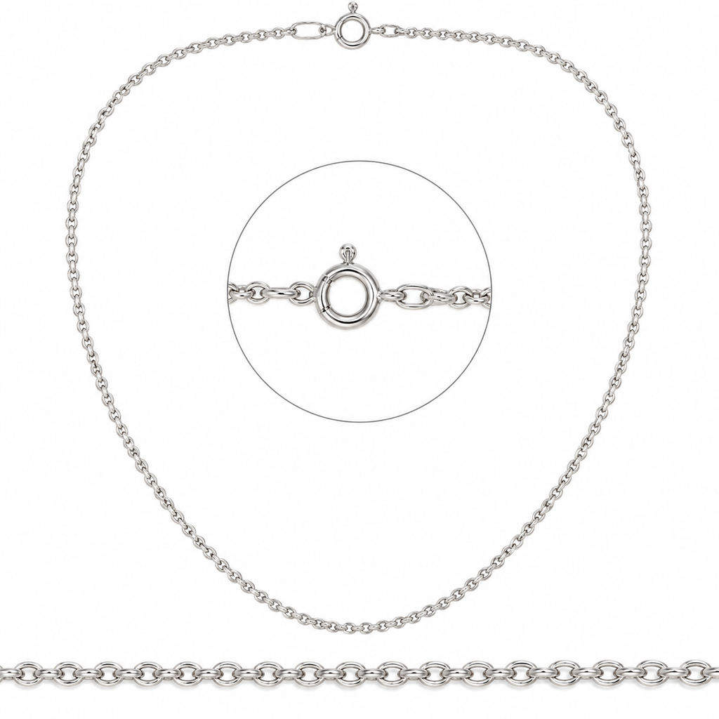 Cadena de Plata tipo Rolo – 60 cm
