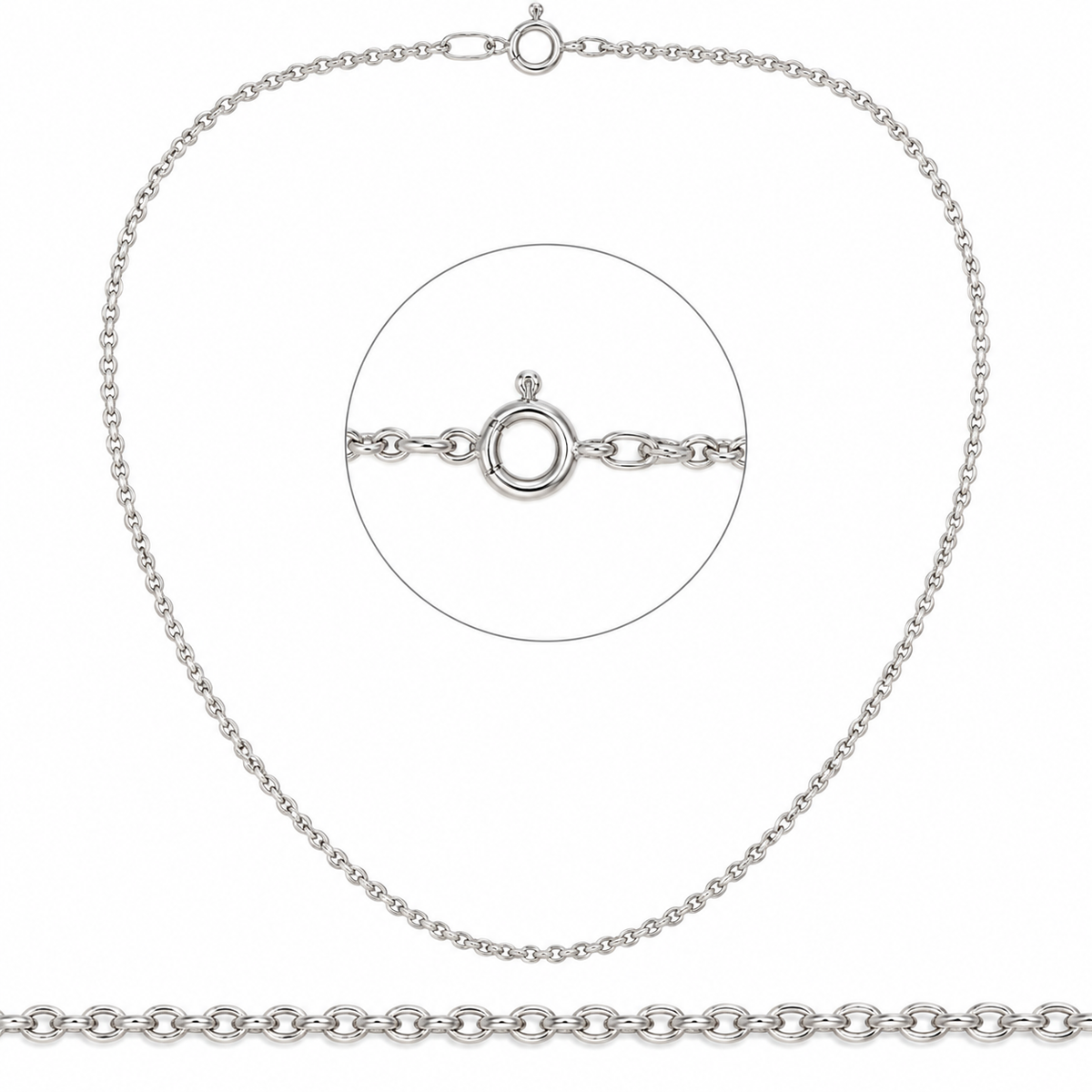 Cadena de Plata tipo Rolo – 60 cm