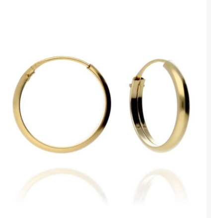 Aros de Oro de 18K Media Caña de 18 mm