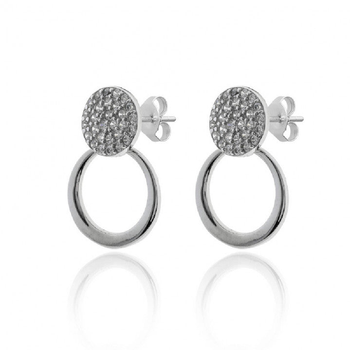 Pendientes Plata 925 Aro y circonitas