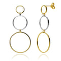 Pendientes de Oro de 9 Quilates Bicolor
