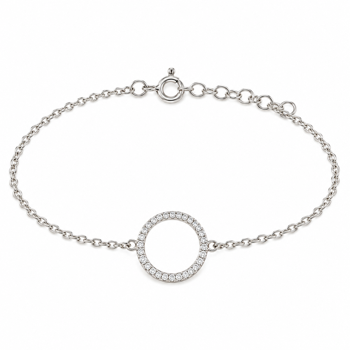 Pulsera de Plata 925 con Círculo de Circonitas