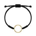 Pulsera de Hilo Negro con Aro de Oro de 9K