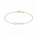 Pulsera de Oro 9 Quilates con Perla y Círculos