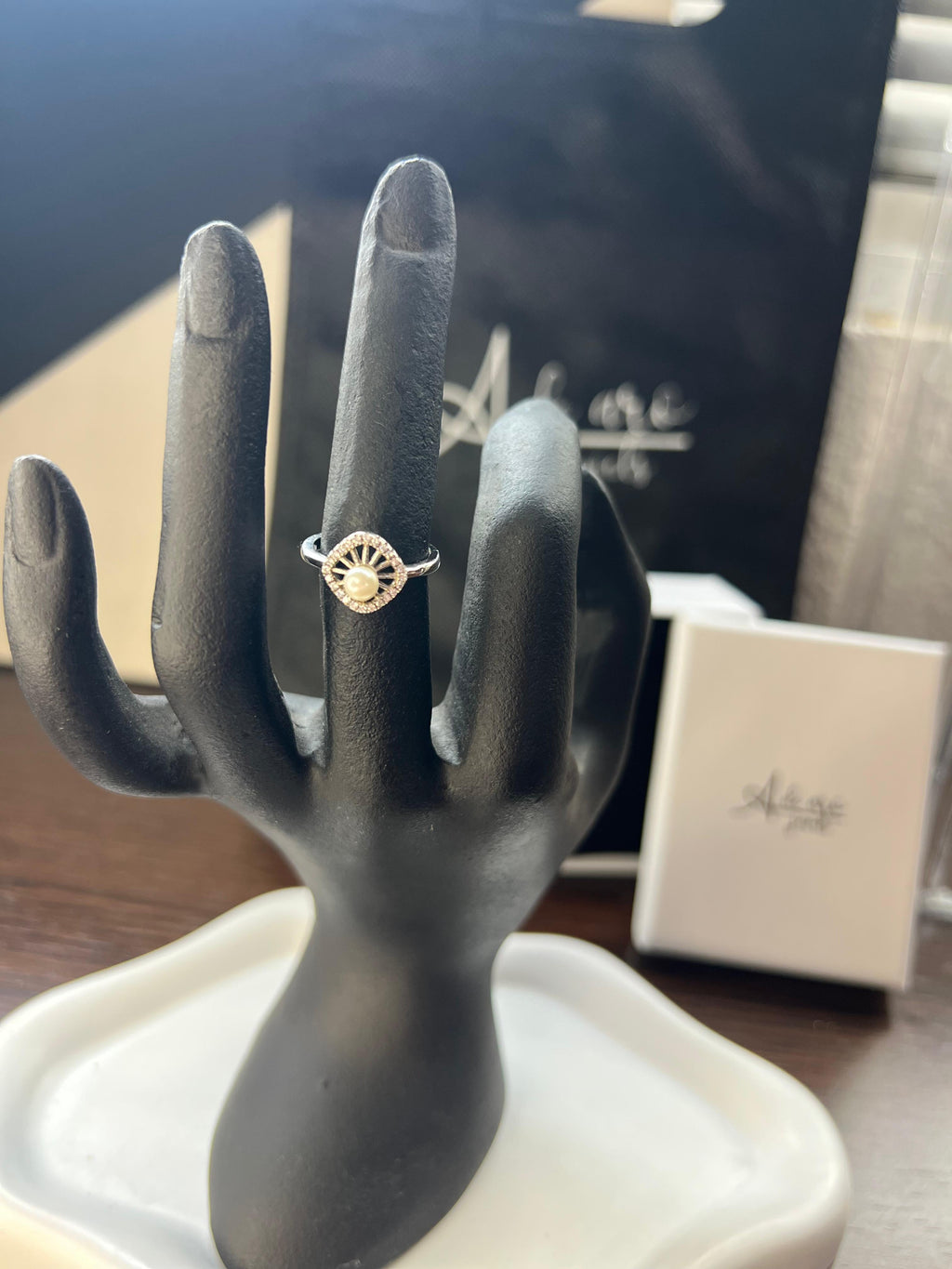 Anillo de Plata 925 con Perla y Circonitas