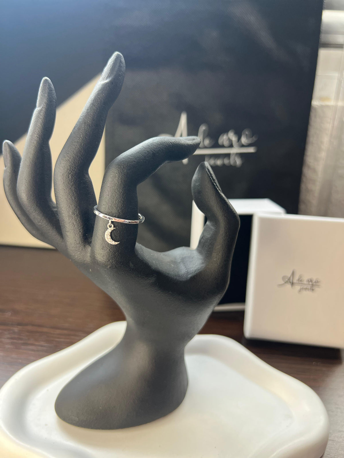 Anillo de Plata 925 con Luna y Circonitas