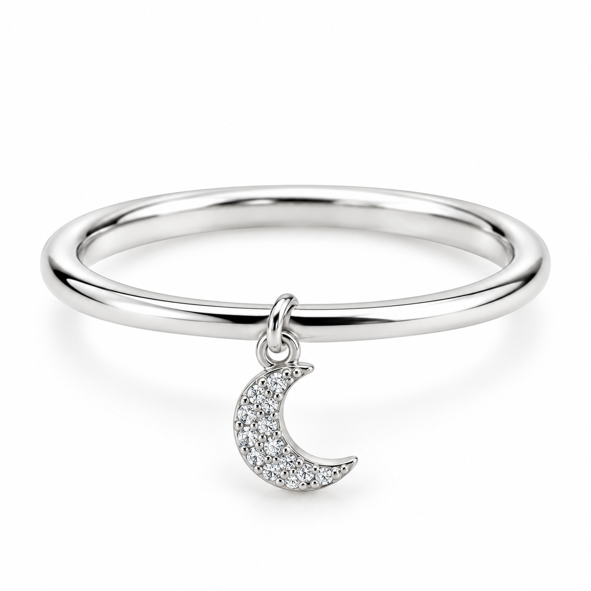 Anillo de Plata 925 con Luna y Circonitas