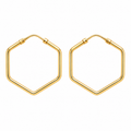 Pendientes de Aro Hexágono 18 kilates