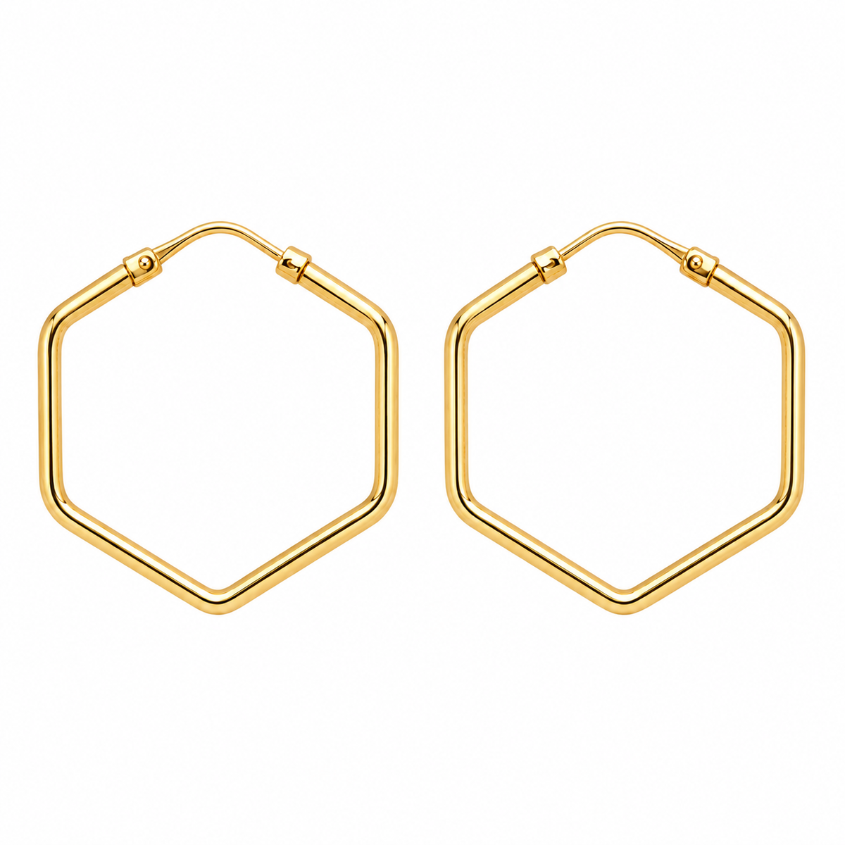 Pendientes de Aro Hexágono 18 kilates