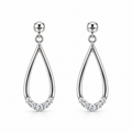 Pendientes de Plata 925 con Circonitas y Diseño de Lágrima