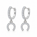 Pendientes de Plata 925 con Circonitas y Herradura
