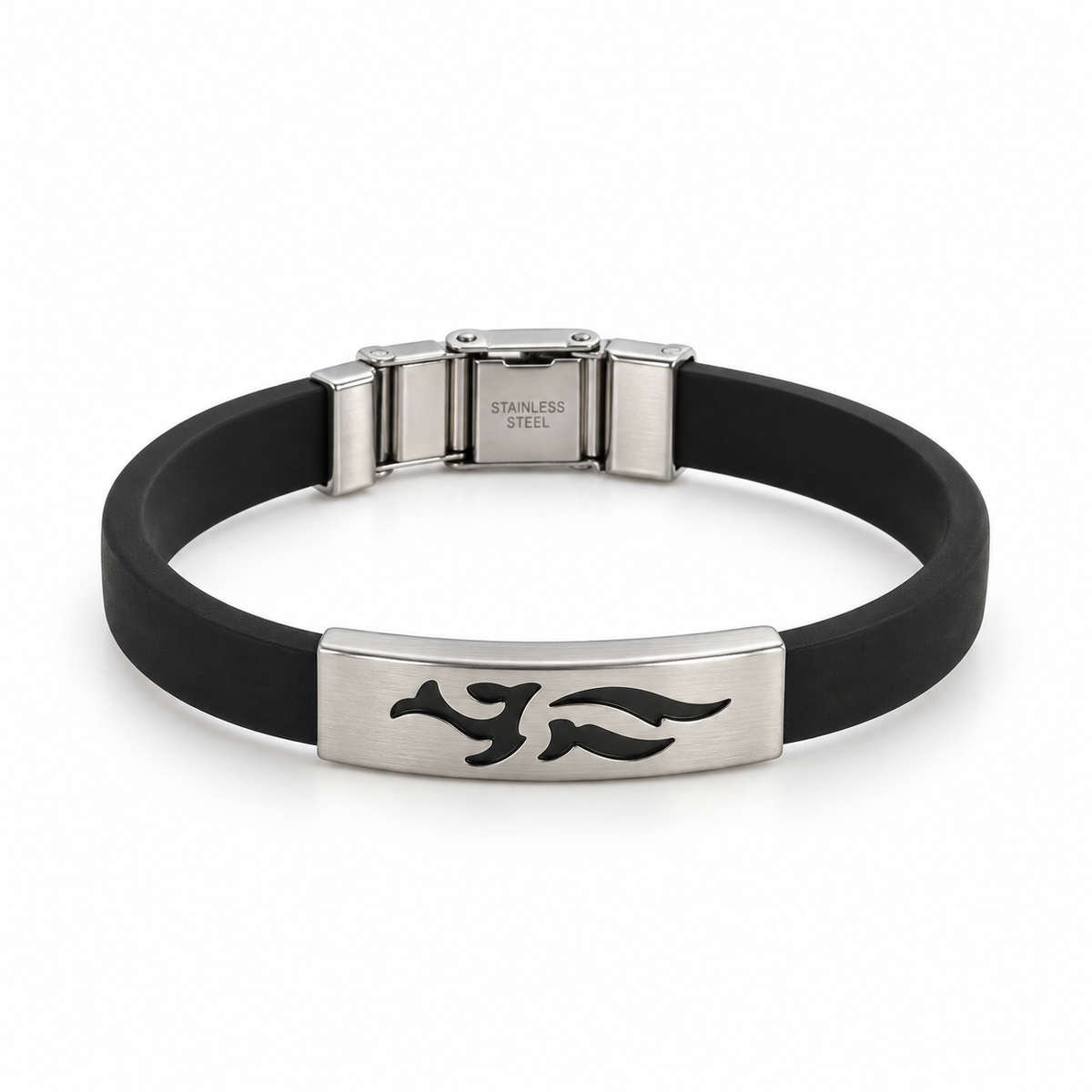 Pulsera de acero inoxidable con diseño de ola