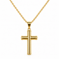 Cruz de Oro de 18 Quilates con Tubo Ovalado – 31 mm