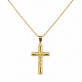 Cruz de Oro de 18 Quilates con Cristo y Tubo Ovalado – 31 mm
