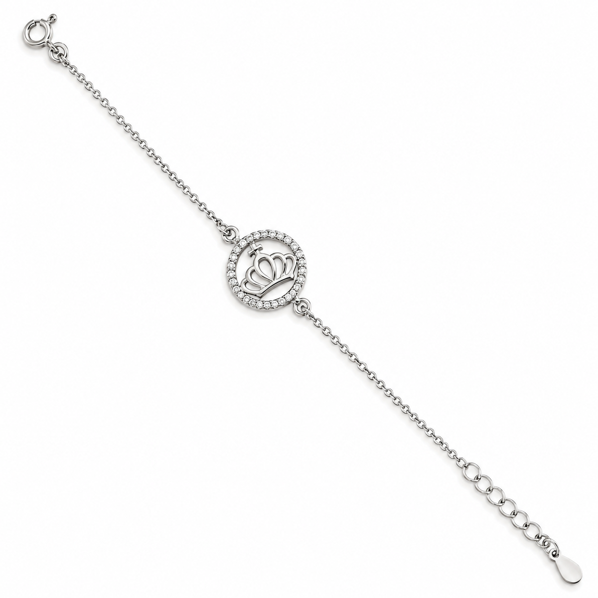 Pulsera de Plata 925 con Corona y Circonitas