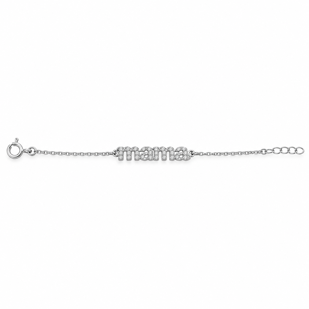 Pulsera de Plata 925 con Palabra “Mamá” y Circonitas