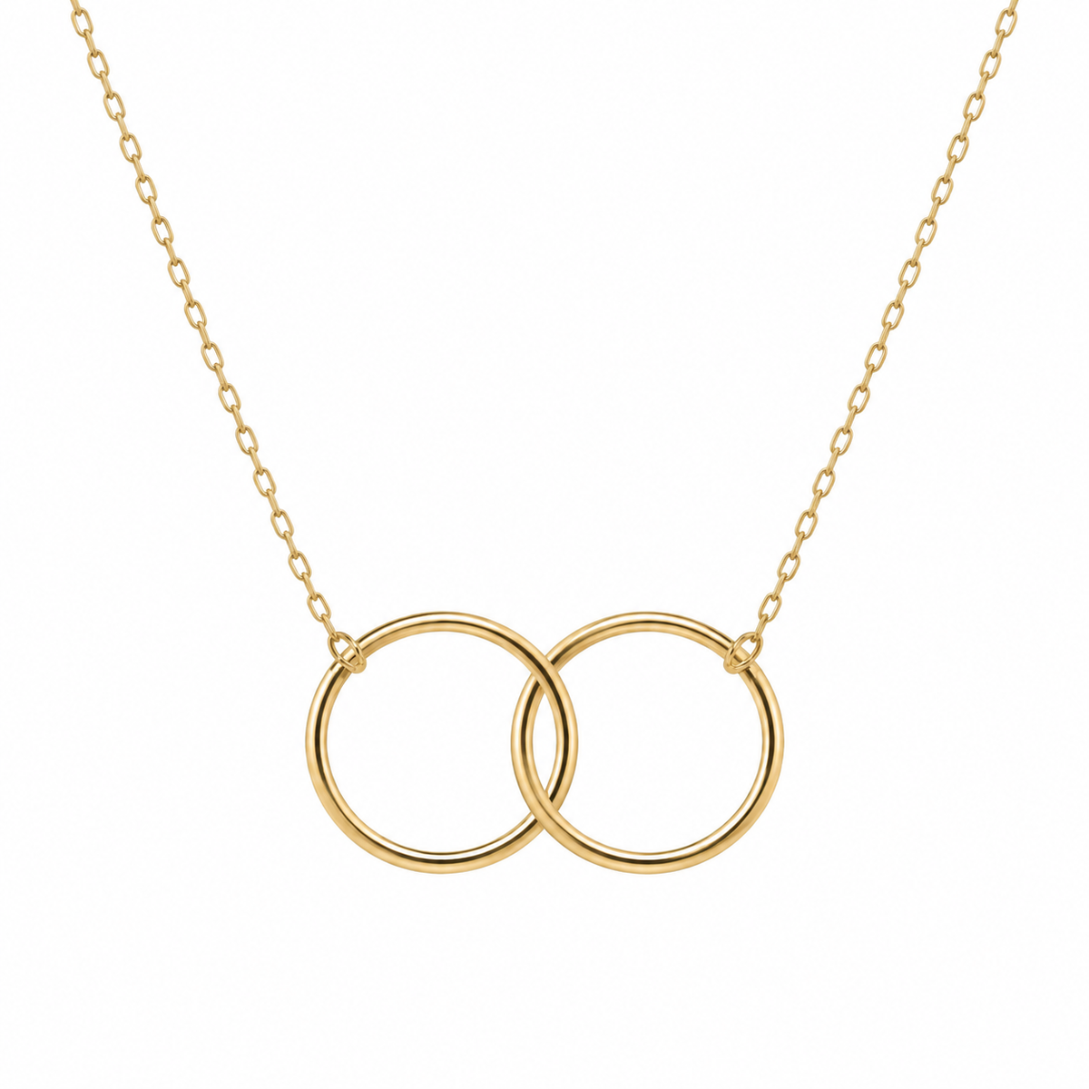 Colgante de Oro 9K con Dos Aros Entrelazados