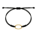 Pulsera de Hilo Negro con Óvalo de Oro de 9K